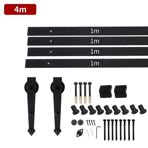 Sliding Barn Door Hardware Track Roller Kit Antique Classic – 4 M, Single Sliding
