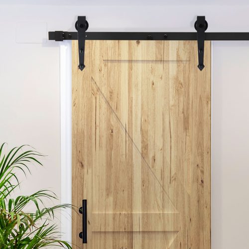 Sliding Barn Door Hardware Track Roller Kit Antique Classic – 4 M, Single Sliding