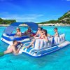 Pool Float Island Inflatable Lounge 6-person Seat Canopy