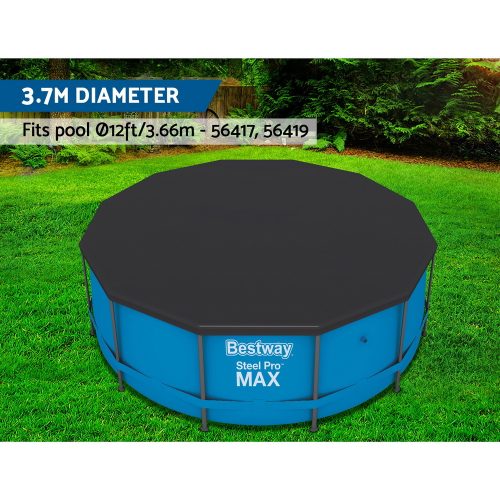Pool Cover Fits 3.66m/12ft Round Swimming Pool PVC Blanket 3.7m