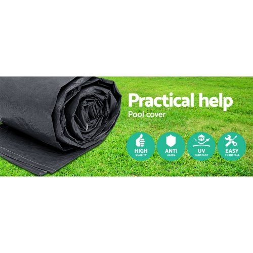 Pool Cover Fits 3.66m/12ft Round Swimming Pool PVC Blanket 3.7m