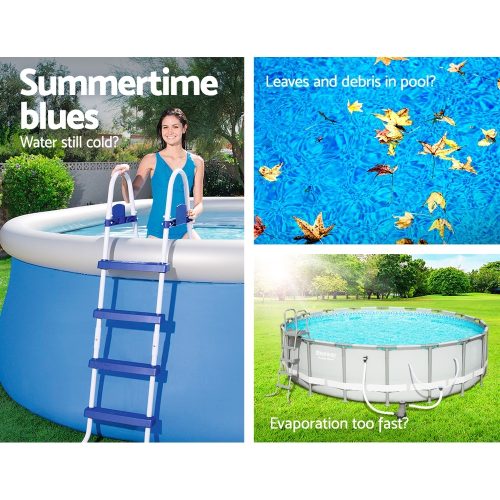 Pool Cover Fits 3.05m/10ft Round Swimming Pool PVC Blanket 2.89m