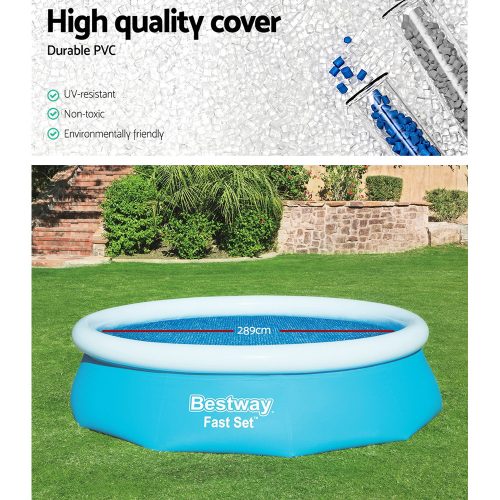 Pool Cover Fits 3.05m/10ft Round Swimming Pool PVC Blanket 2.89m