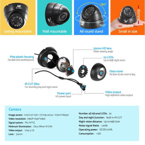 CCTV Security System 8CH DVR 1080P Camera Sets