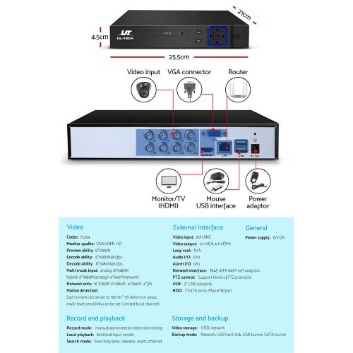 CCTV Security System 8CH DVR 1080P Camera Sets