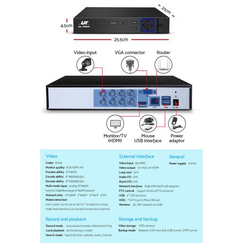 CCTV Security System 8CH DVR 1080P Camera Sets