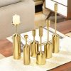 6pcs Gold Iron Taper Luxury Candlestick Candle Holder Stand Pillar