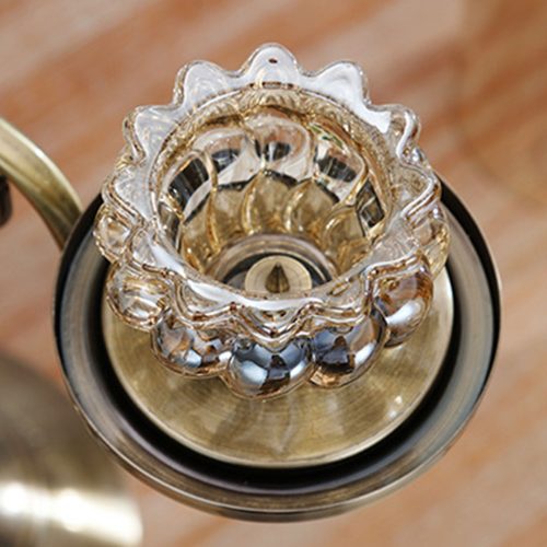 58cm 4-Slots Glass Candlestick Candle Holder Stand Pillar Glass/Iron Metal