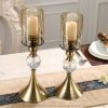 37cm 34cm Glass Candle Holder Candle Stand Glass Metal with Candle Set