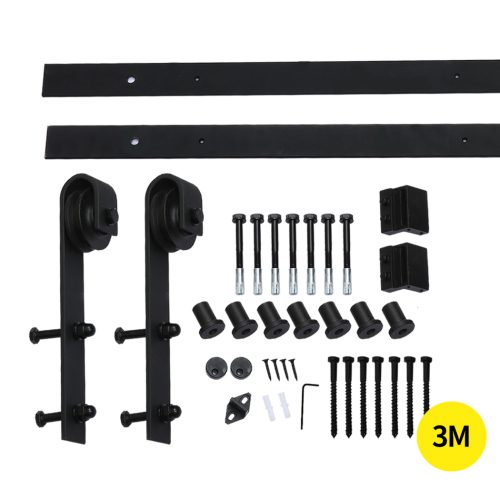 Antique Classic Style Barn Door Hardware Track Roller Kit – 4 M, Single Sliding