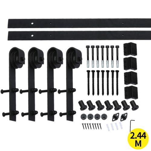 Antique Classic Style Barn Door Hardware Track Roller Kit – 4 M, Double Sliding