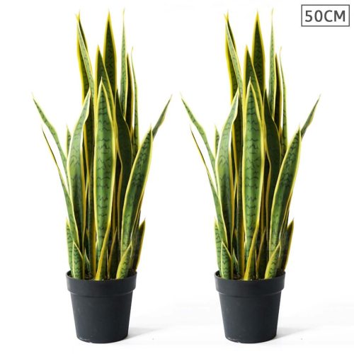 Artificial Indoor Yellow Edge Tiger Piran Fake Decoration Tree Flower Pot Plant