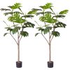 Artificial Natural Green Split-Leaf Philodendron Tree Fake Tropical Indoor Plant Home Office Decor