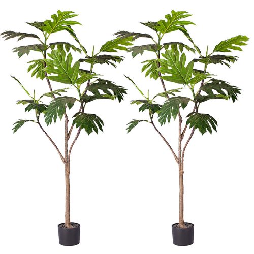 Artificial Natural Green Split-Leaf Philodendron Tree Fake Tropical Indoor Plant Home Office Decor