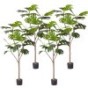 Artificial Natural Green Split-Leaf Philodendron Tree Fake Tropical Indoor Plant Home Office Decor