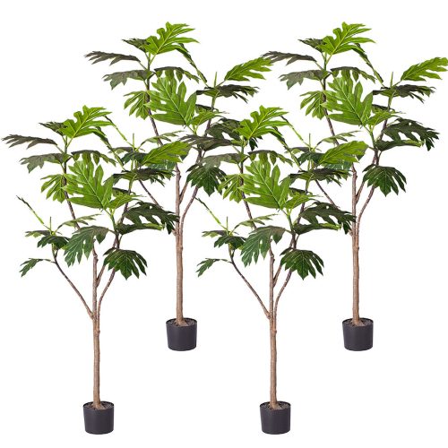 Artificial Natural Green Split-Leaf Philodendron Tree Fake Tropical Indoor Plant Home Office Decor