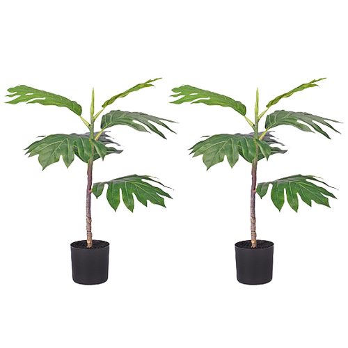 Artificial Natural Green Split-Leaf Philodendron Tree Fake Tropical Indoor Plant Home Office Decor