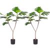 Artificial Natural Green Split-Leaf Philodendron Tree Fake Tropical Indoor Plant Home Office Decor