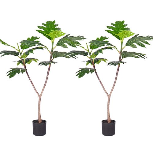 Artificial Natural Green Split-Leaf Philodendron Tree Fake Tropical Indoor Plant Home Office Decor