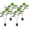 Artificial Natural Green Split-Leaf Philodendron Tree Fake Tropical Indoor Plant Home Office Decor