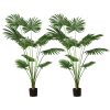 Artificial Natural Green Fan Palm Tree Fake Tropical Indoor Plant Home Office Decor
