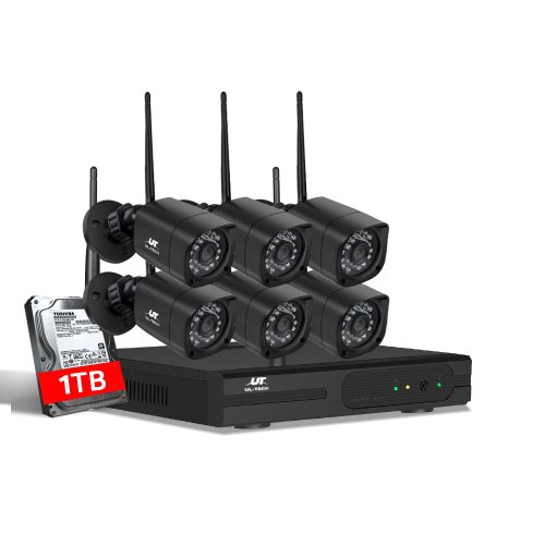 3MP 8CH NVR Wireless Security Cameras Set – 6, 1 TB