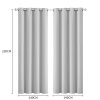 2x Blockout Curtains Panels 3 Layers Eyelet Room Darkening – 140 x 230 cm, Grey