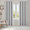 2x Blockout Curtains Panels 3 Layers Eyelet Room Darkening – 140 x 230 cm, Grey