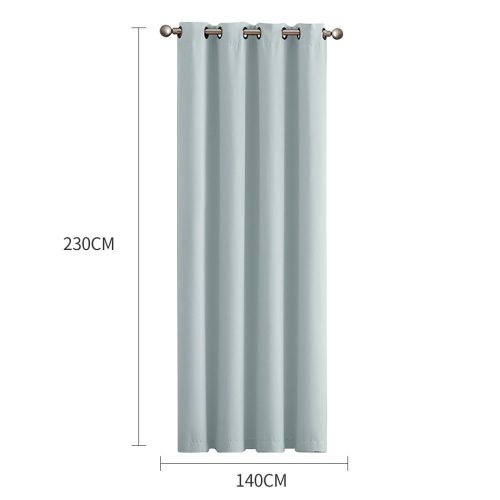 2x Blockout Curtains Panels 3 Layers Eyelet Room Darkening – 140 x 230 cm, Green