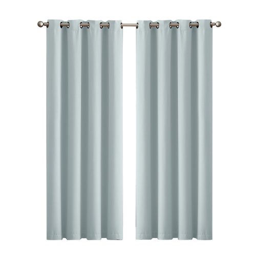 2x Blockout Curtains Panels 3 Layers Eyelet Room Darkening – 140 x 230 cm, Green