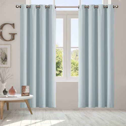 2x Blockout Curtains Panels 3 Layers Eyelet Room Darkening – 140 x 230 cm, Green