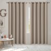 2x Blockout Curtains Panels 3 Layers Eyelet Room Darkening – 180 x 230 cm, Beige