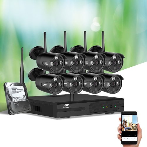 3MP 8CH Wireless Security Camera NVR Video – 4, Not Included