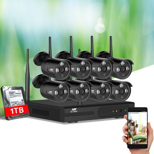 3MP 8CH Wireless Security Camera NVR Video – 4, Not Included