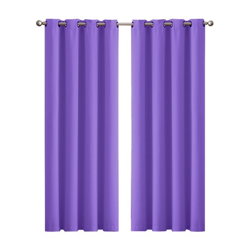 2x Blockout Curtains Panels 3 Layers Eyelet Room Darkening – 140 x 230 cm, Grey
