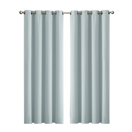 2x Blockout Curtains Panels 3 Layers Eyelet Room Darkening – 140 x 230 cm, Grey