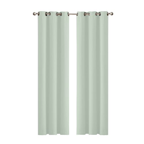 2x Blockout Curtains Panels 3 Layers Eyelet Room Darkening – 140 x 230 cm, Green