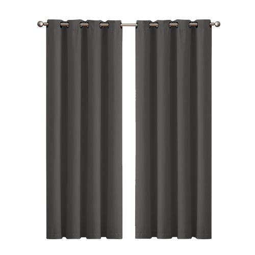 2x Blockout Curtains Panels 3 Layers Eyelet Room Darkening – 140 x 230 cm, Green