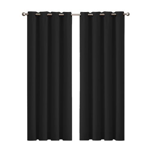 2x Blockout Curtains Panels 3 Layers Eyelet Room Darkening – 140 x 230 cm, Green